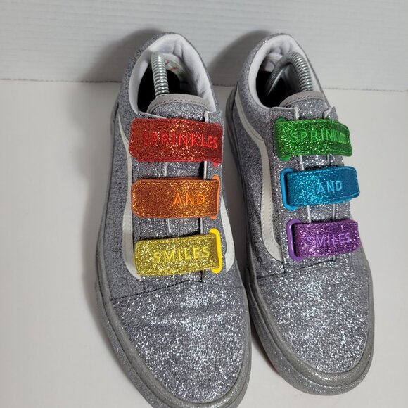 Vans Flour Shop Amirah Old Skool Rainbow Glitter Sneakers Unisex Men 8.5 Wm's 10 - Picture 8 of 13